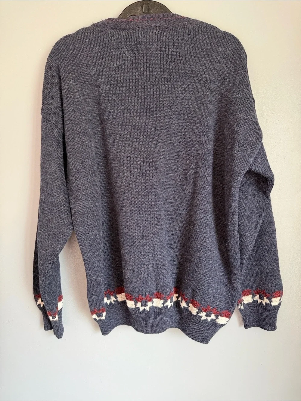 Vintage 90s Geometric Patchwork Crewneck Grandpa Sweater XL
